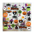 Halloween Hanging Decorations,Halloween Ghost Streamers,Cute Spooky Ghost Pumpkin Witch Hats Ceiling Hanging Swirls, Halloween Decorations Indoor for Office Classroom