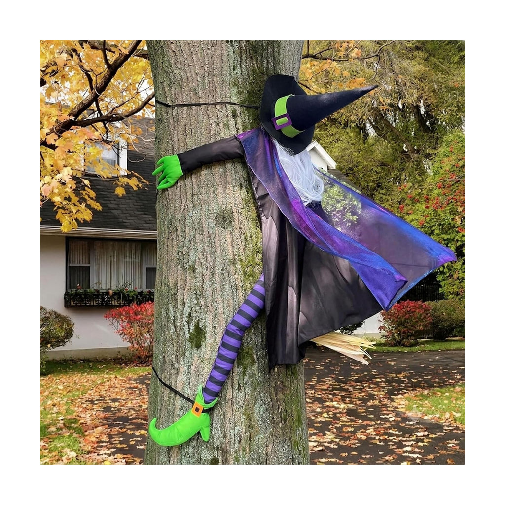 64" Large Crashing Witch into Tree Halloween Outdoor Decoration