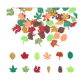 Fall Leaf Foam Sticker Autumn Glitter Maple Leaves Squirrel Foam Stickers