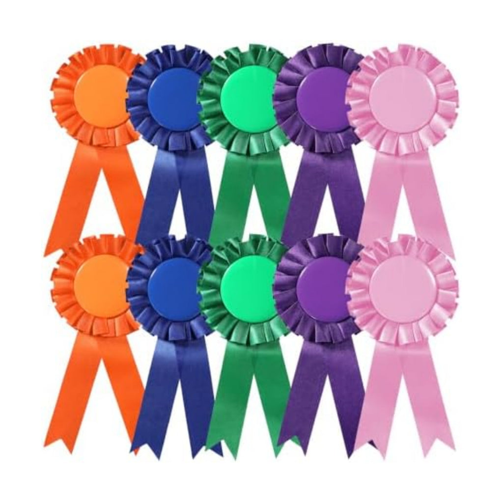 Blank Award Ribbons, 10 PCS Participation Rosette Award Ribbons Prize Recognition Victory Ribbon, Winner 1st Place Ribbon for Sport Event School Contest Classroom Competition DIY Party