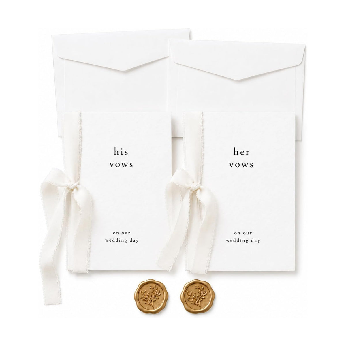 2 Set Wedding Vow Books His and Hers,White A6 Elegant Wedding Vow Books with Ribbons,Stylish Engagement Keepsake & Bridal Shower Essential