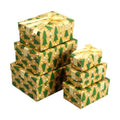 Cholemy 6 Pcs Christmas Nesting Gift Box, Green Pine Tree, Gold