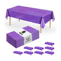 8 Pack Purple Dot Laser Plastic Tablecloth 54" x 108" Disposable Table Cloths for 6 to 8 Foot Tables Rectangle Table Cover for Parties (Purple Dot Laser, Rectangle)