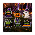 6-Pack Halloween Witch&Ghost Lawn Yard Signs with Stakes, Outdoor Decors