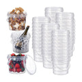 Funnymoom 50 Pack 48 oz Clear Buckets with Lids and Handles