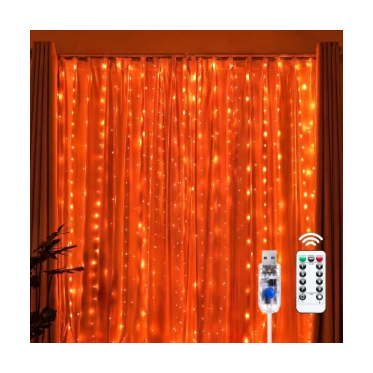 Brightown 300 LED Fairy Curtain Lights, 9.8ft x 9.8ft Curtain String Lights