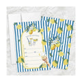 AEHIE 20 Sets Mediterranean Lemon Party Invitations With Envelopes, Summer Lemon Blue and White Striped Party Invitations Invite Cards for Women Ladies Adults