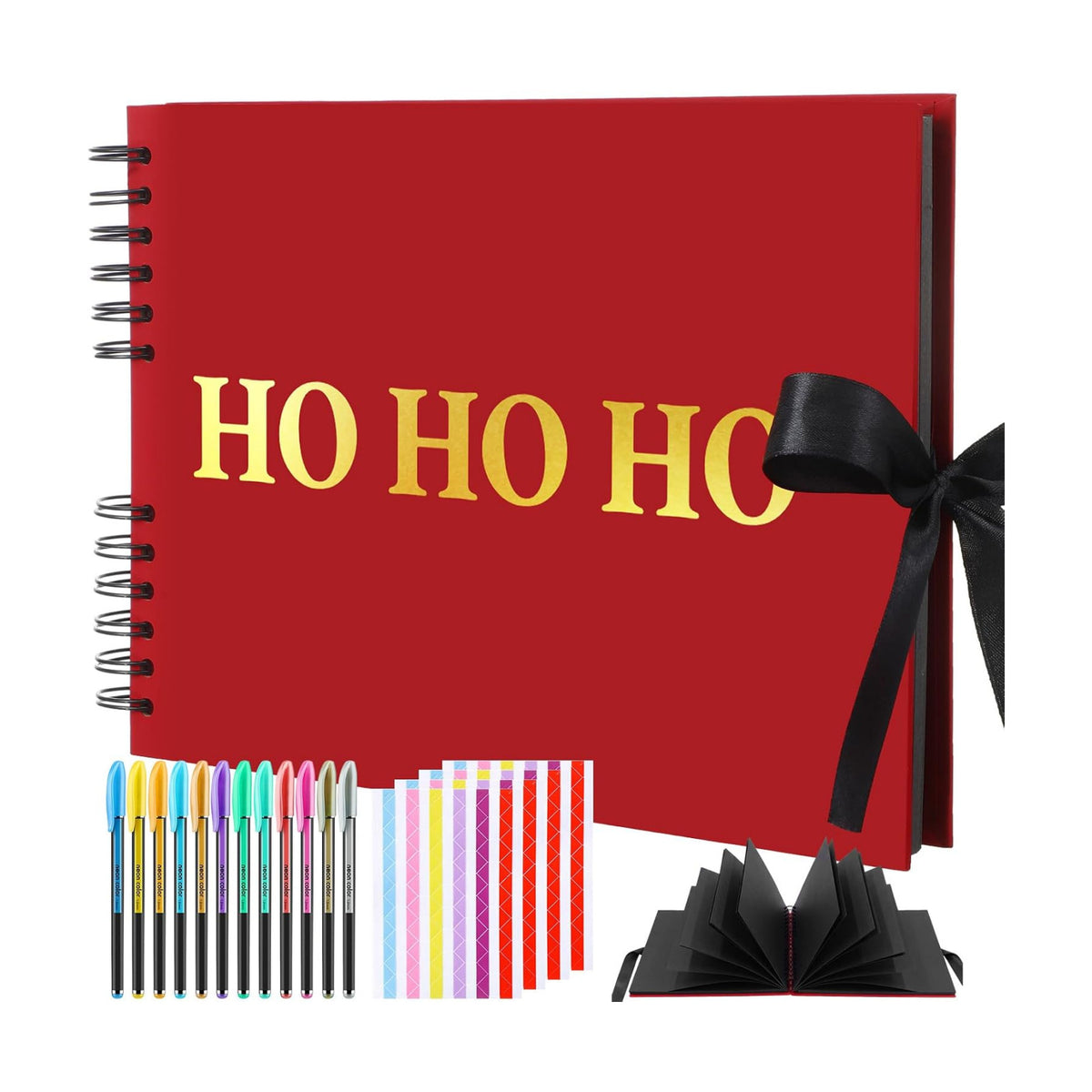 Dunzoom Christmas Scrapbook Kit, 80 Page Card Photo Album with Pen Sticker