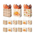 Silkfly 24 Pack Mini Pumpkin Gift Bag Bulk with Handle Tissue Paper 5x5x3''