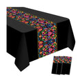3 Pcs Mexican Fiesta Plastic Tablecloth,108 x 54 Inch