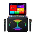 Smart Karaoke Machine with 14.0'' Touch Screen, Lyrics Display & Pre-Install Karaoke APP, Up to 600W Party Speaker and Dual Wireless Mics, Portable for Home & Outdoor