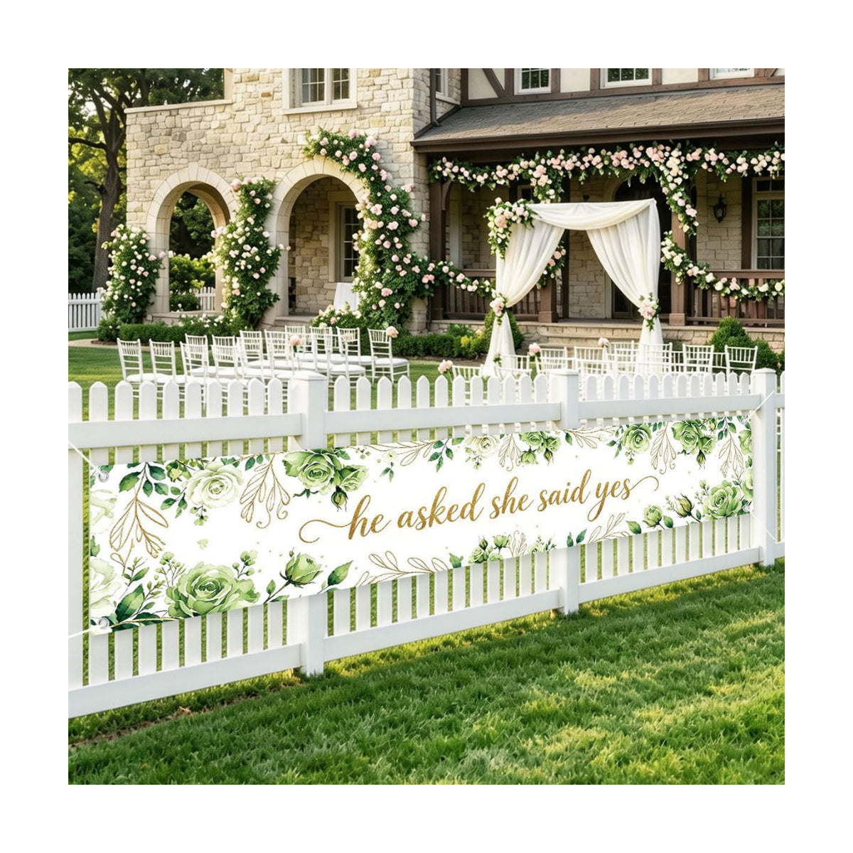 She Said Yes Banner Engagement Decorations For Engagement Wedding Party