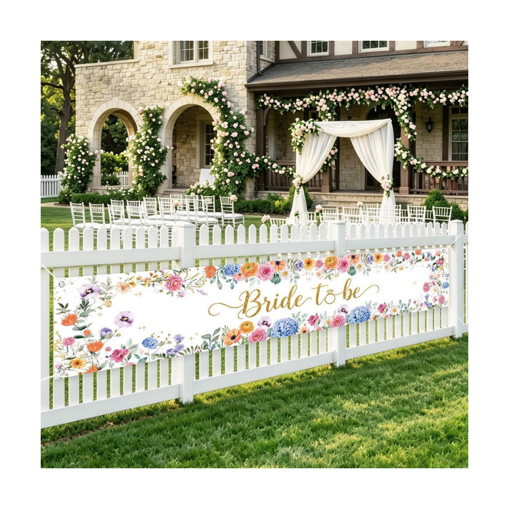 Bride To Be Banner Happily Ever After Bridal Shower Wedding Banner