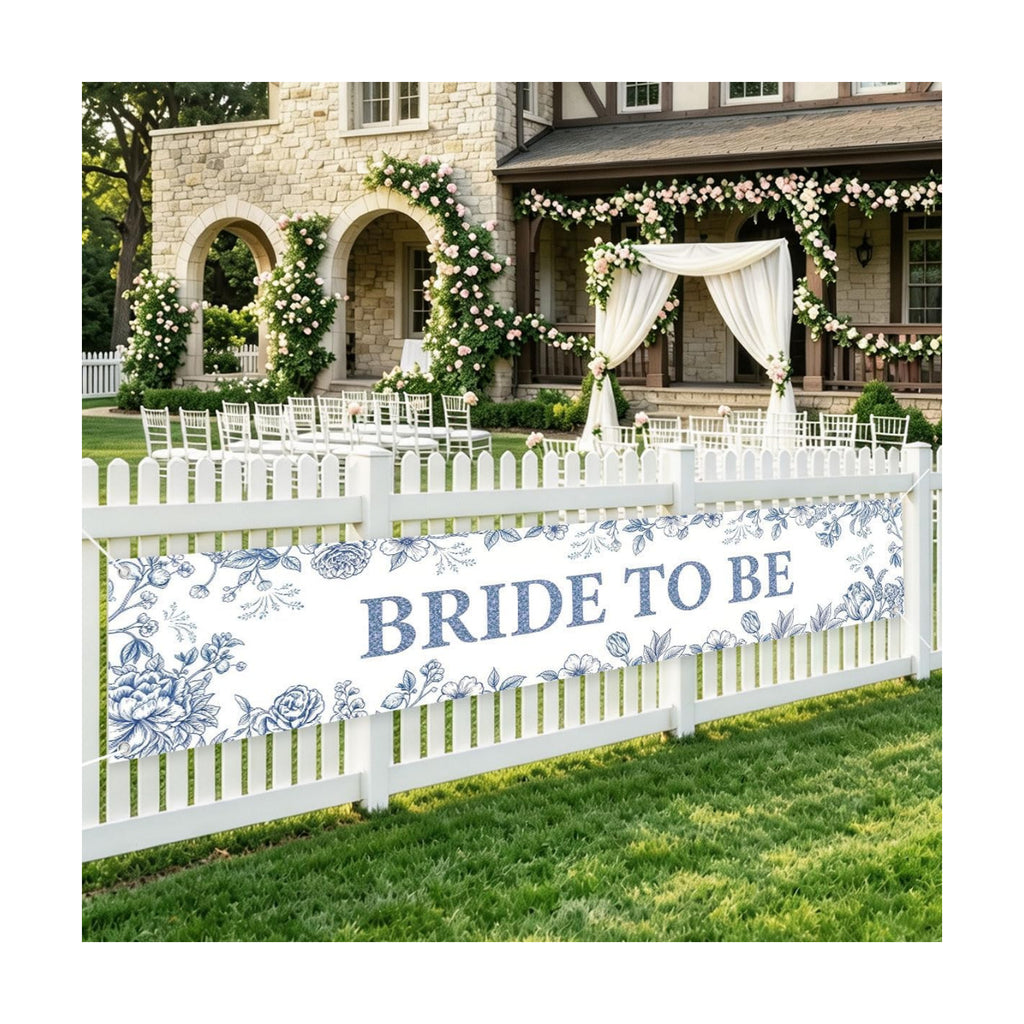 Blue Bride To Be Happily Ever After Bridal Shower Wedding Banner