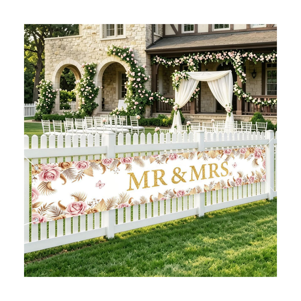 Mr And Mrs Wedding Decor Banner Decorations Party Hanging Sign