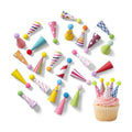 24 Pcs Mini Happy Birthday Hat Cupcake Toppers for Animal Figure