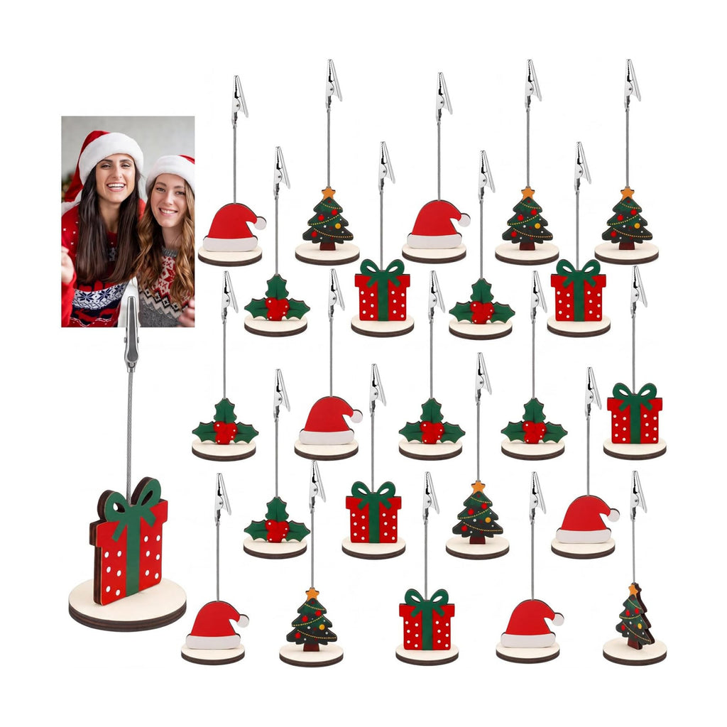 RattanView 24 Pcs Christmas Picture Holder for Centerpieces Xmas Photo