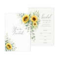 Sunflower Bridal Shower Invitations, Fill In Style Invites With Envelopes for Fall Wedding Reception, Fall Floral Bridal Shower Invitations, Bride To Be Double-Sided Invite Cards, 4 x 6 Inch Set of 25