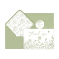 100 Pack Green Floral Thank You Cards With Envelopes Stickers