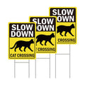 Rngmsi Slow Down Cats Crossing Yard Sign Set 3pc