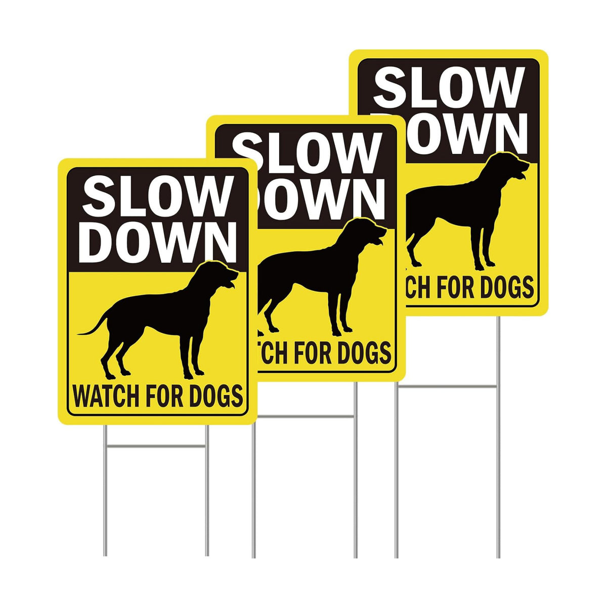 Rngmsi Slow Down Dogs At Play Yard Sign Set 3pc