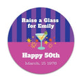 Custom Adult Birthday Stickers with Name & Age – Personalized Round Paper Labels for Milestone Birthday Party Favors, Goodie Bags, Treat Bags & Decorations (50-1000 Stickers) (Birthday Gala)
