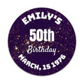 Custom Adult Birthday Stickers with Name & Age – Personalized Round Paper Labels for Milestone Birthday Party Favors, Goodie Bags, Treat Bags & Decorations (50-1000 Stickers) (Luxe Birthday)