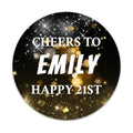 Custom Adult Birthday Stickers with Name & Age – Personalized Round Paper Labels for Milestone Birthday Party Favors, Goodie Bags, Treat Bags & Decorations (50-1000 Stickers) (Glamour Party)