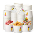 Maxdot 50 Pcs Back to Snack Bowls Cups 9 oz Pencil Notebook Line Paper Bowls First Day of School Disposable Ice Cream Dessert Cups for Classroom Party Supplies