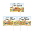 Rngmsi Pig and Vegetable Farm Stand Directional Arrow Sign Set 3pc