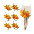 6 Pack Thanksgiving Fall Napkin Rings,Fall Table Setting Decoration