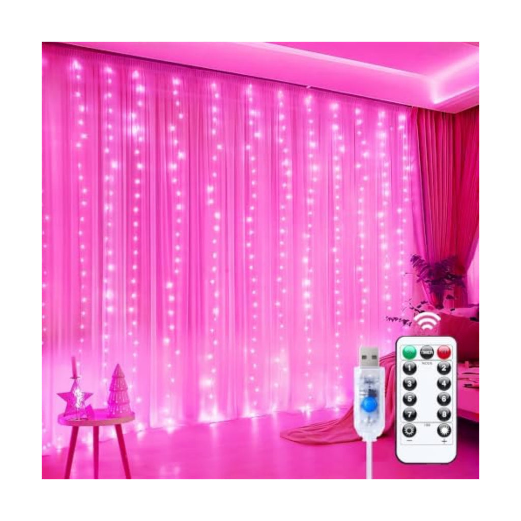 Minetom Curtain Lights, 300 LED Dimmable Twinkle Fairy Lights, 8 Modes