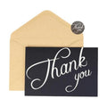 12 Pcs Black Thank You Card with White Script, 4.2x6.2 Cards Bulk