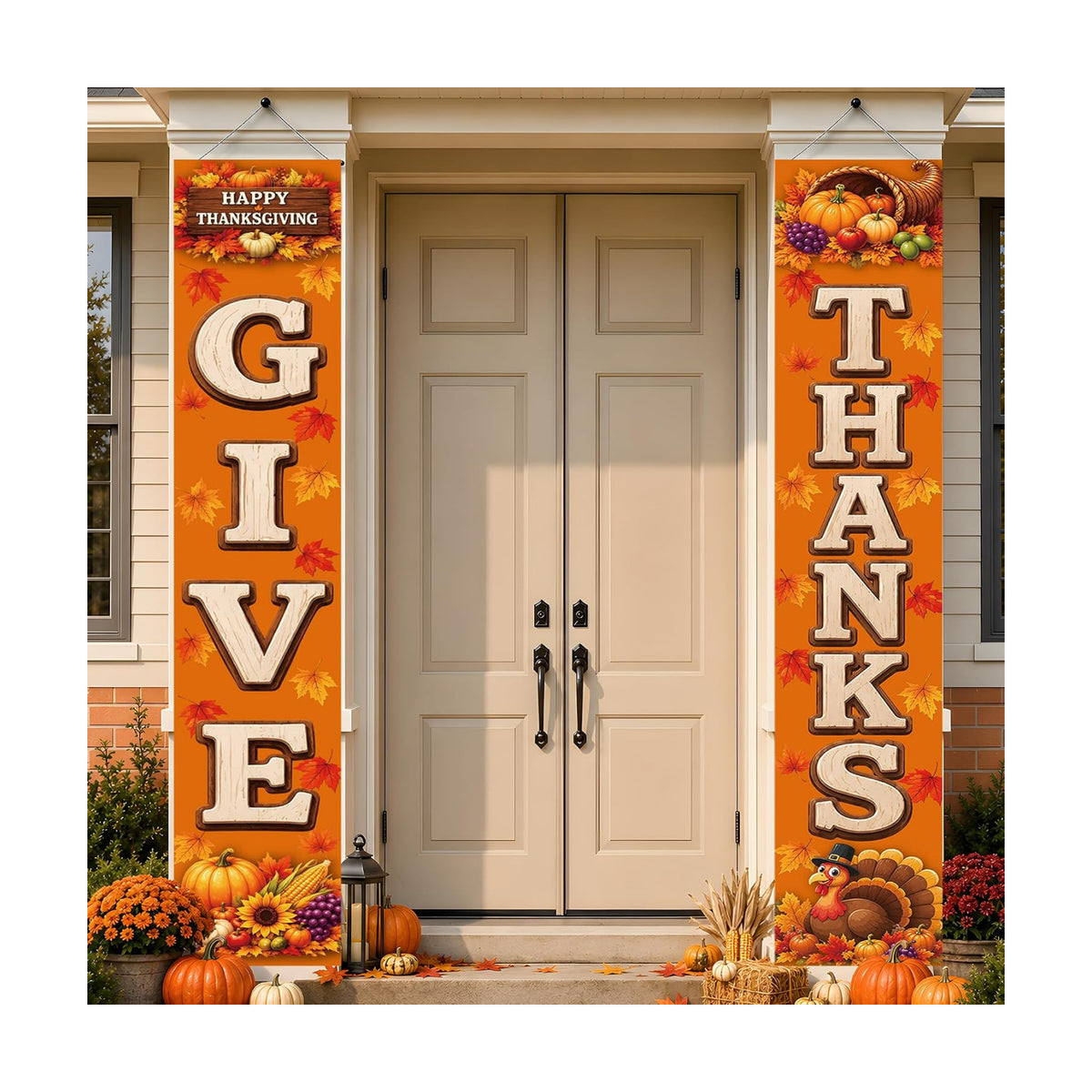 Thanksgiving Decorations - Thanksgiving Porch Banner for Fall Outdoor Decor