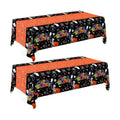 2 Pack Halloween Tablecloth, 54 x 108 Inch Disposable Plastic Table Cover, Orange Halloween Party Decorations for Halloween Decor
