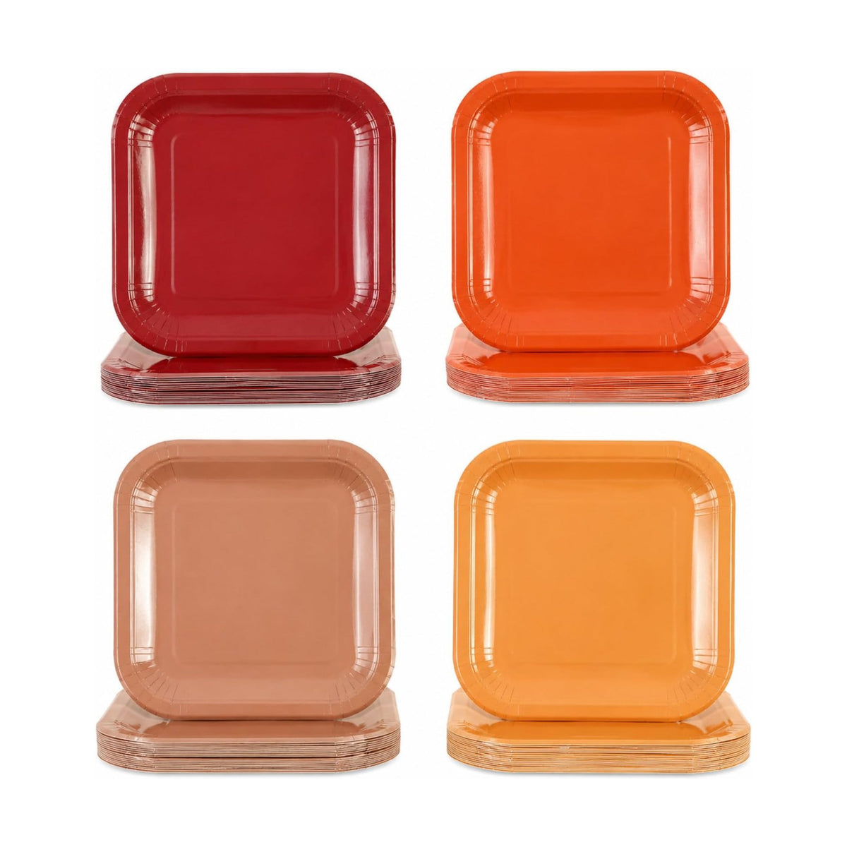 48PCS Fall Disposable Paper Plates 7 inch Square Party Decor Dessert Plates