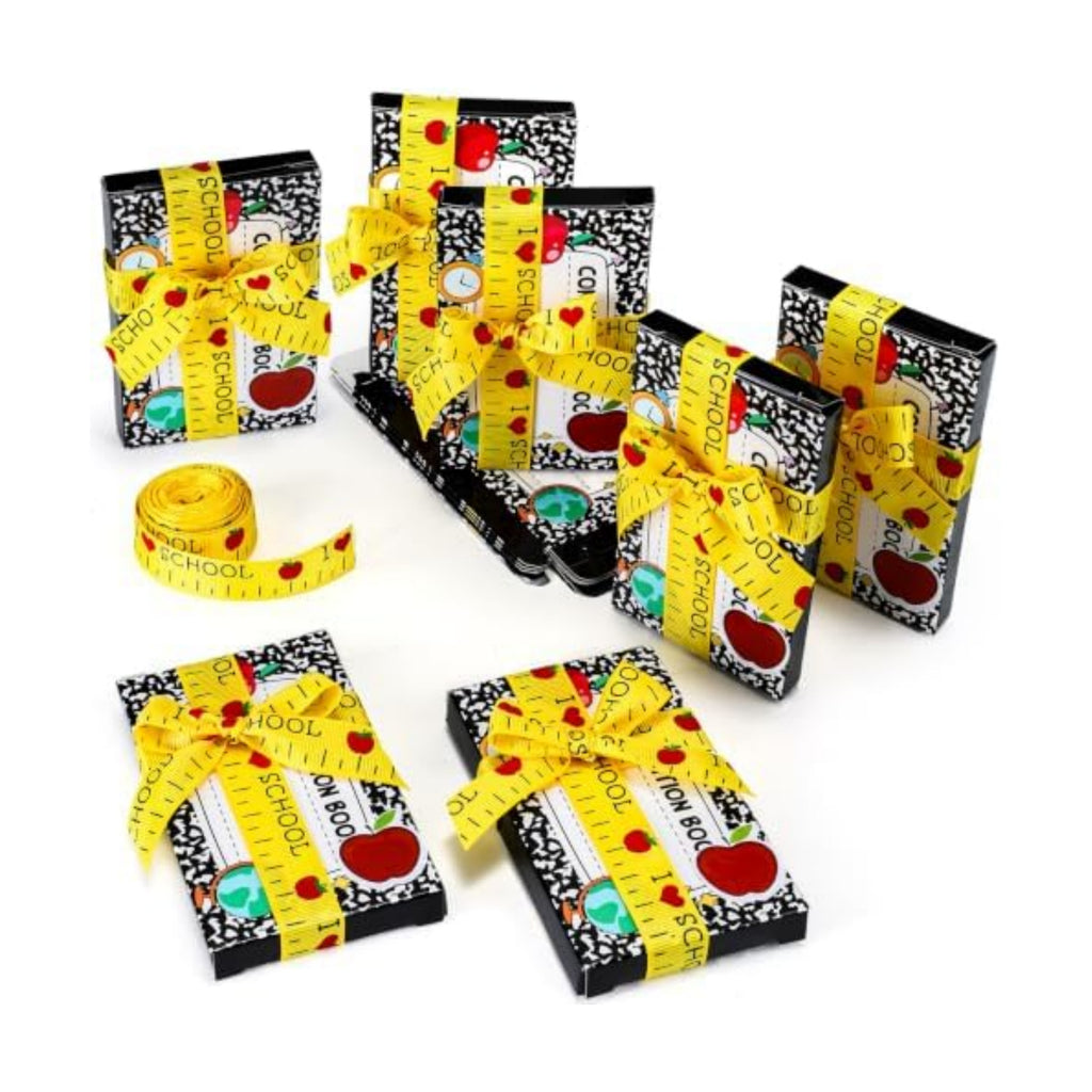 Lineshading 12 Pcs Back to School Teacher Gift Card Box Holder,Notebook