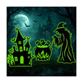 Halloween Decorations Outdoor, Witch Yard Signs with Stakes Glow In Dark
