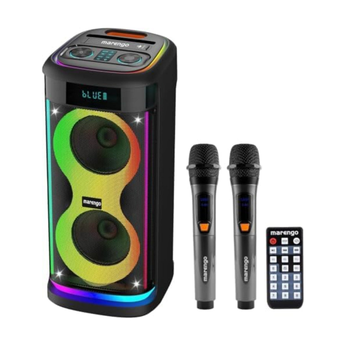 Karaoke Machine for Adults with 2 Wireless Mics, 500W(Peak) Party Speaker