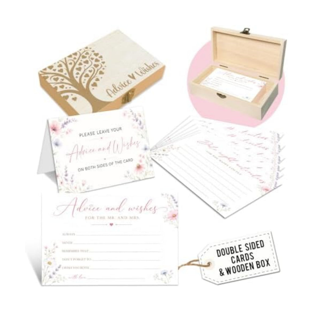 Wedding Advice & Wishes Cards – Floral Guest Book Alternative