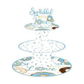 Blue Baby Sprinkle 3-Tier Cupcake Stand Blue Donut Dessert Cupcake Holder Sprinkle with Love Baby Shower Decorations for Boy Party Favor