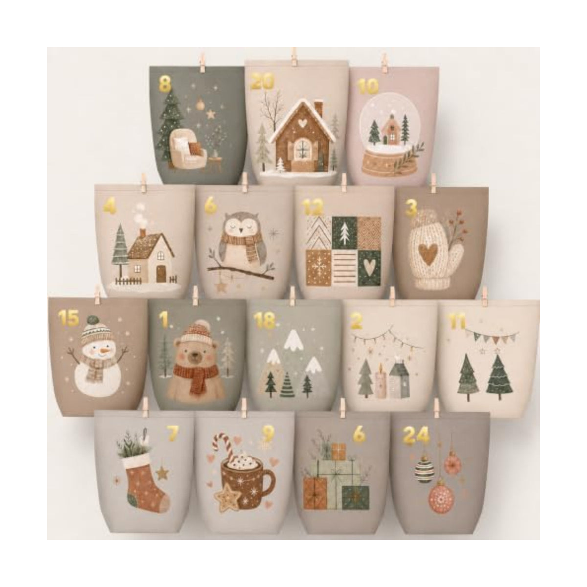 Yinsun Advent Calendar 2026, 24 Christmas Empty Calendars to Fill
