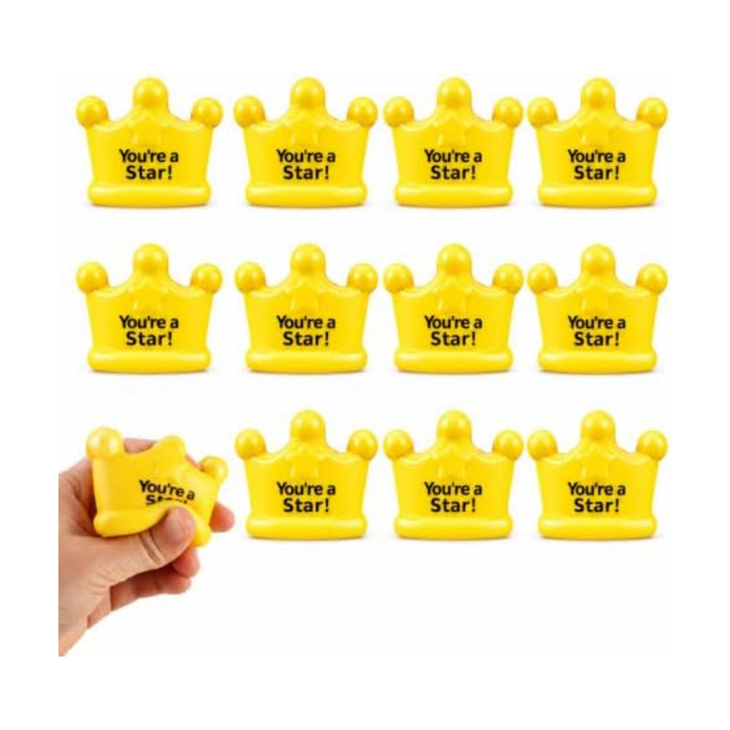 12 Pack You’re a Star Squishy Toys Bulk for Kids, Classroom Prize Rewards, Goodie Bag Stuffers, Treasure Box Toys, Carnival Game Prizes, Party Favors & Kids Rewards (Crown)