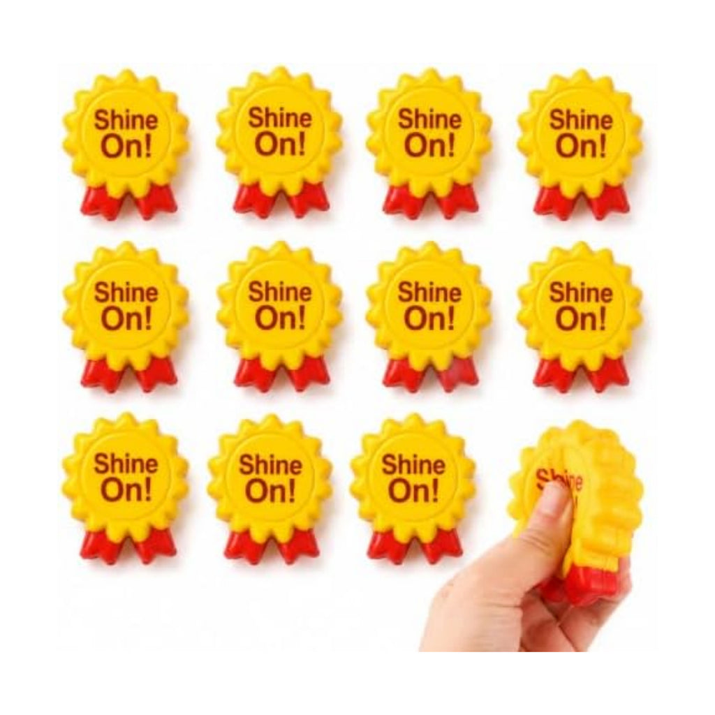 12 Pack Shine On Squishy Toys Bulk for Kids, Classroom Prize Toys, Treasure Box Rewards, Goodie Bag Stuffers, Carnival Game Prizes & Party Favors (Ribbon)