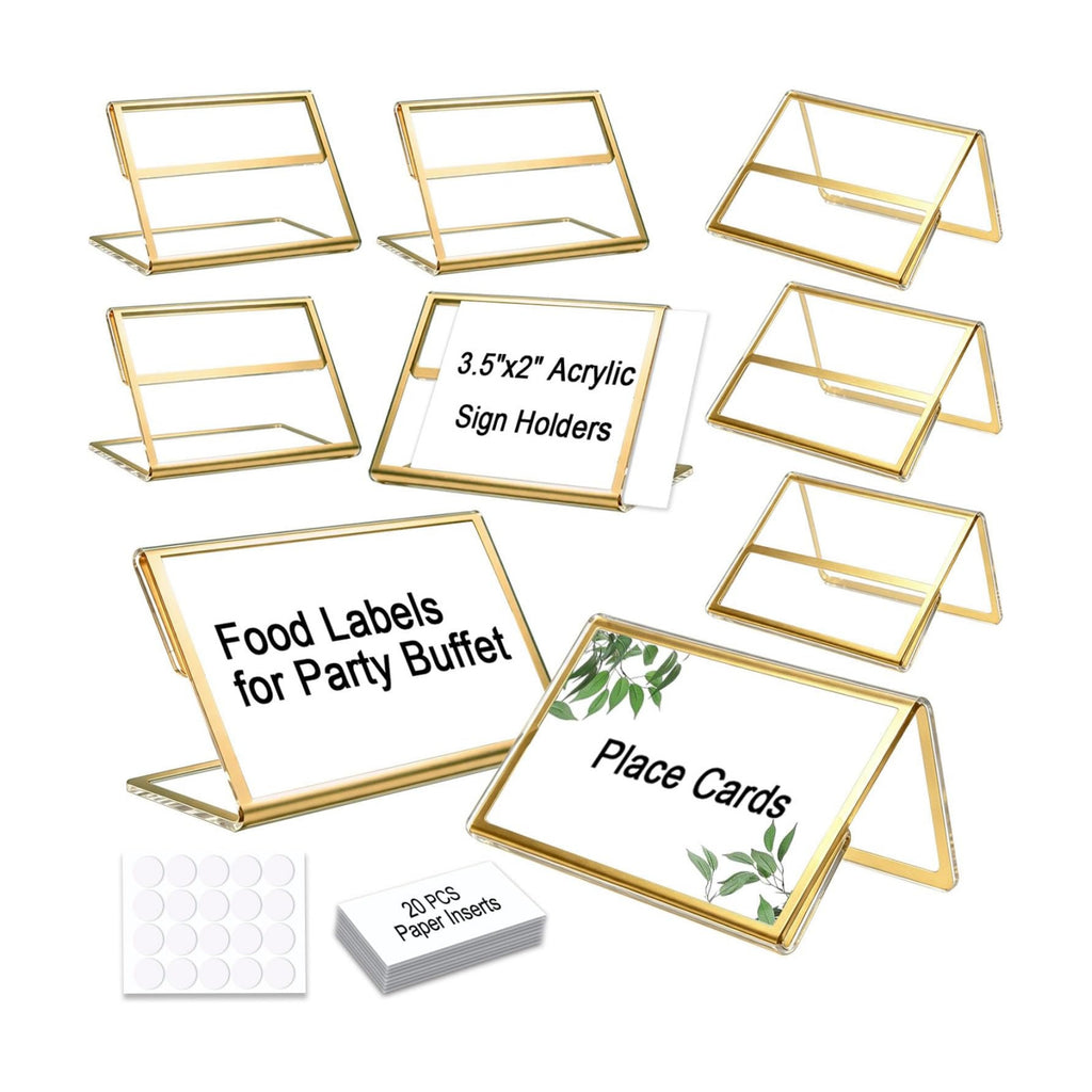 20pcs Food Labels for Party Buffet, 3.5"x2"Acrylic Sign Holder,Place Cards