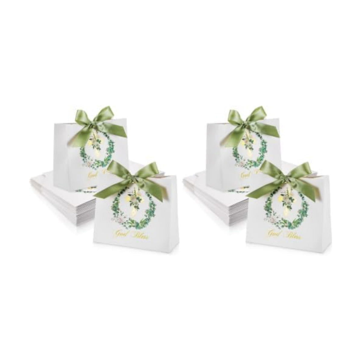 Colarr 36 Pieces First Communion Gift Bags Religious Baptism God Bless Paper Gift Party Favor Goodie Treat Candy Bags for Boys and Girls Christenings Easter Weddings Holiday Party Supplies (Pack of 2)
