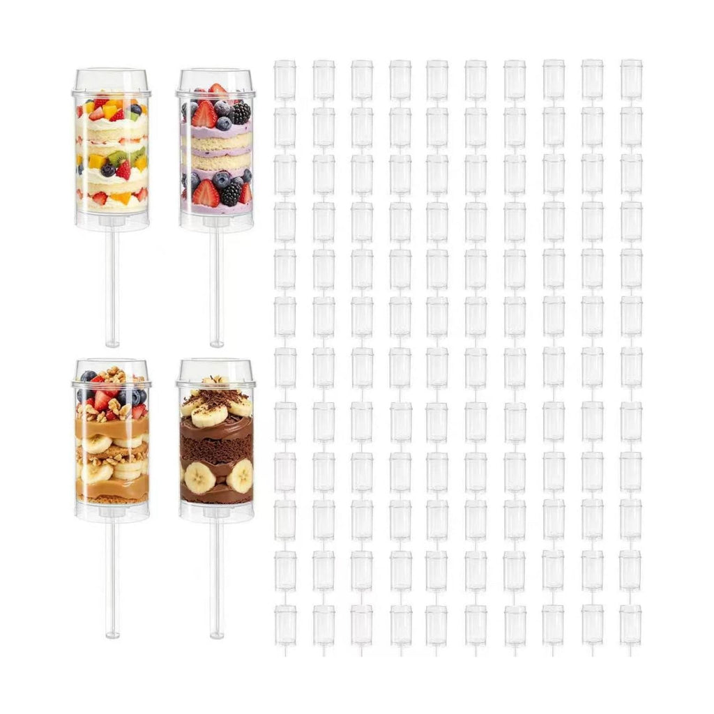 AZYM Cake Pop Stand, Clear Food-Grade Plastic Dessert Cups with Lids, Push Cake Pop Holder with Cutter Tool, Reusable Dessert Containers for Parties, Weddings, Birthdays, DIY Baking Supplies