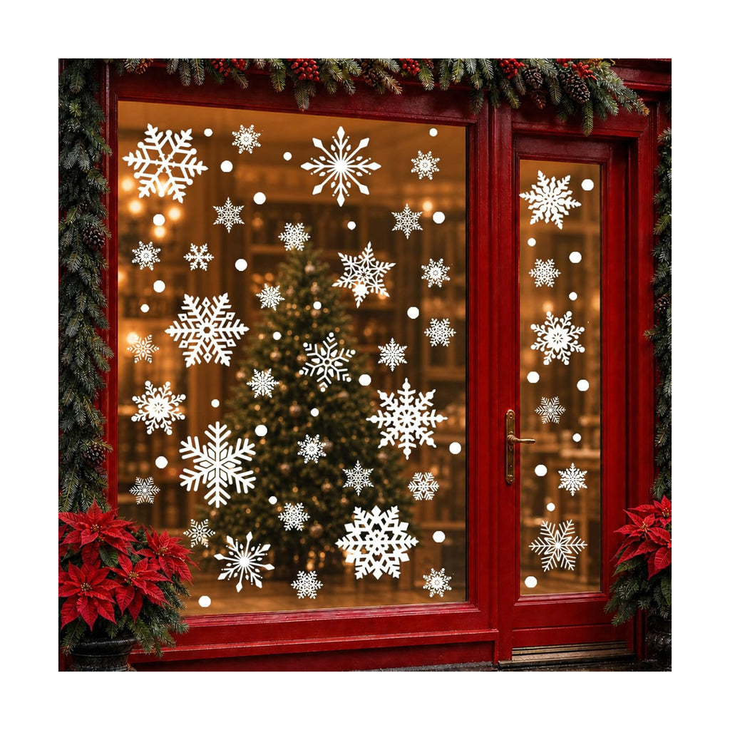 Christmas Window Clings for Glass Windows, Snowflakes Christmas Decorations