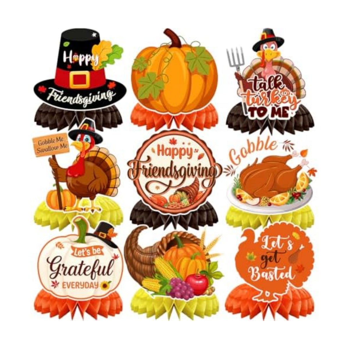 JULMELON 8 Pcs Friendsgiving Centerpieces Thanksgiving Table Decorations