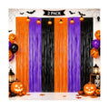 JINSUI Halloween Decorations Orange Purple Black Tinsel Backdrop 2 Pack
